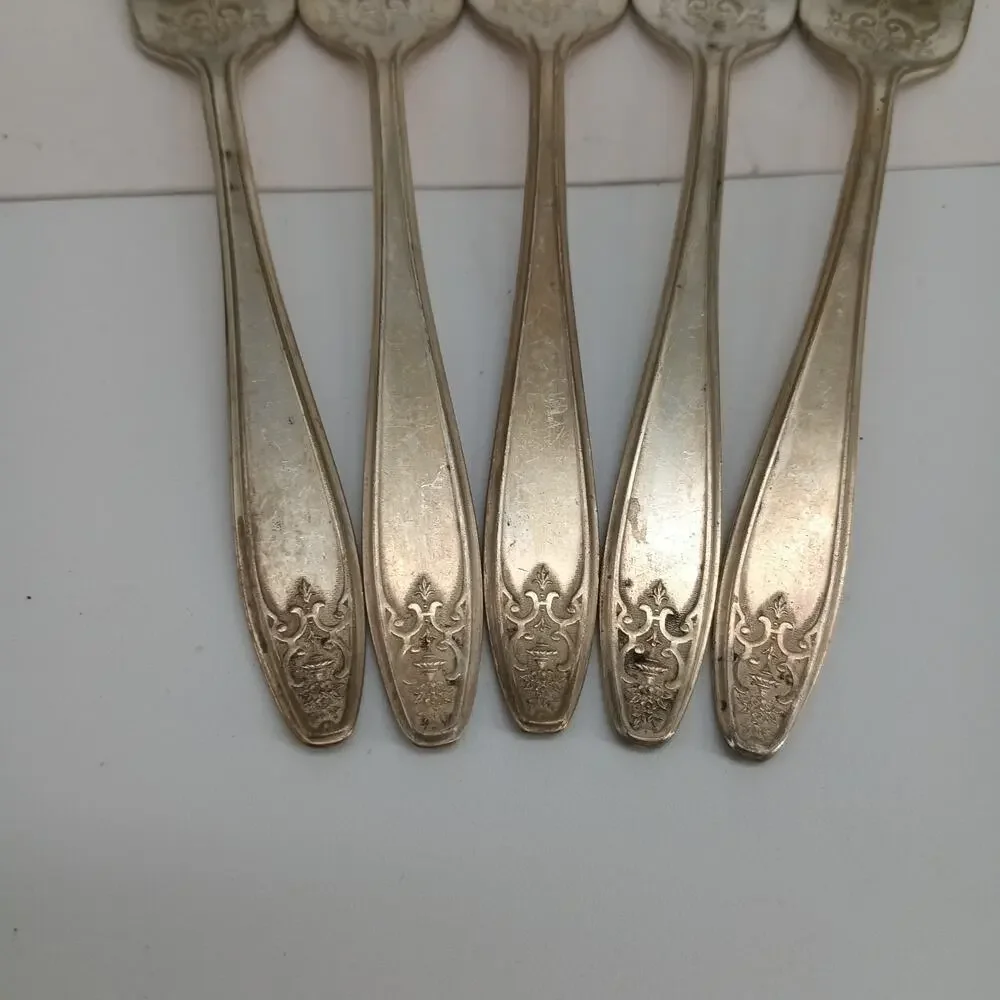 5X SF International Princess-Lady Doris Silverplate Salad Forks